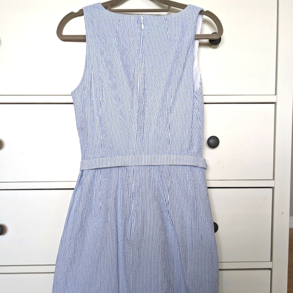 Sz 2 J Crew White & Blue Stripes Nautical Dress - Picture 3 of 9
